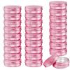 LJY Pink Aluminum Tins with Screw Lids, 1 oz Small Metal Containers, 28 Pack Refillable Tin for Cosmetics, Personal Care, Organization, DIY Storage 30 ml