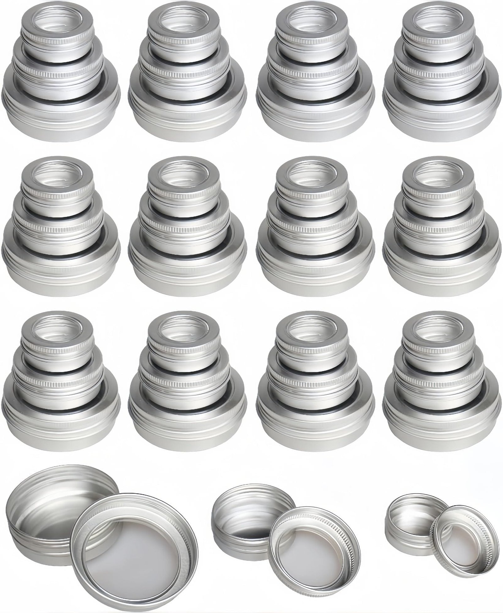 Round tin containers with lids