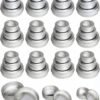 LJY Aluminum Tin Jar Refillable Containers Round Tin Container Bottle for DIY Projects,Gifts,Cosmetic,Cream,Diamond,Balms,Lip Balm (Silver Clear Lids, 48 Pcs 2oz/1oz/0.5oz)