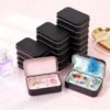LJY 20-Piece Metal Hinge Tin Box Containers - For Gift Wrapping. Dental Floss Stick - Toothpick Holder and a Sliding-Cover Dental Floss Pick Storage Box (Black, 20 Pcs 3.7"x2.4"x0.9")