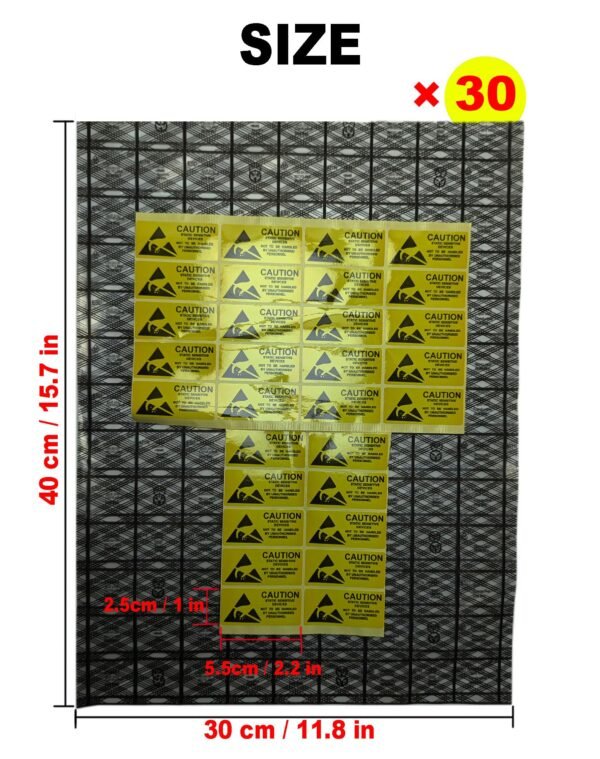 LJY 30 Pcs Black Mesh Anti Static Bags 15.8x11.8 Inch,with Antistatic Sticker,Open Top ESD Shielding Bags for Motherboards,PCB, Circuit Boards,Graphics Cards & Electronic Components