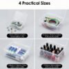LJY 8-Piece Large Storage Container Set, Clear Plastic Organizer Boxes with Hinged Lids, 4 Assorted Sizes for Crafts, Hardware, Nail Art Accessories, and Beads, Stackable Nesting Bins