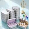 LJY 20-Piece Metal Hinge Tin Box Containers - For Gift Wrapping. Dental Floss Stick - Toothpick Holder and a Sliding-Cover Dental Floss Pick Storage Box (Silvery, 20 Pcs 3.7"x2.4"x0.9")