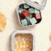 LJY Empty 4-Ounce Square Silver Metal Tins with Clear Window for Candle Making,Gifts & Treasures (9 Pack) (Silver, 2.56"x2.56"x1.5")