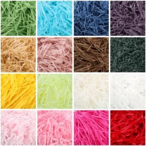 LJY 0.7LB Multicolored Raffia Paper Shreds & Strands Shredded Crinkle Confetti for DIY Gift Wrapping & Basket Filling
