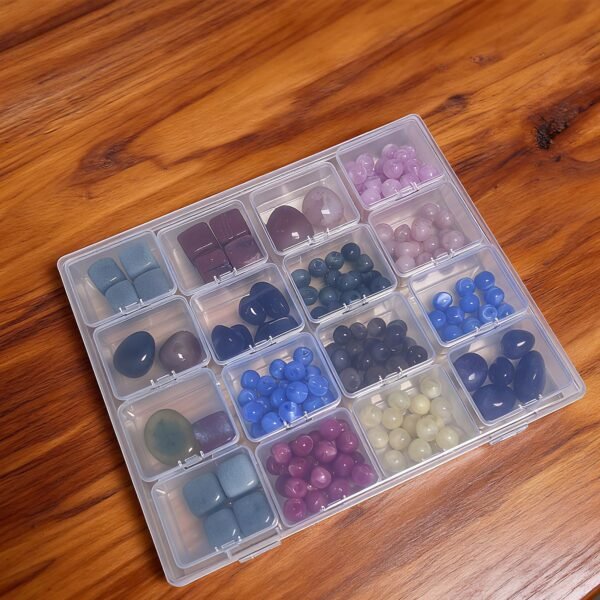 LJY 16 Grid Bead Storage Box -Modular Square Plastic Boxes For Nestable And Individual Use,Suitable For Jewelry,Earrings,Rings,Diamonds,Hardware,Fishing,Rhinestone Organizer, Portable Plastic Box