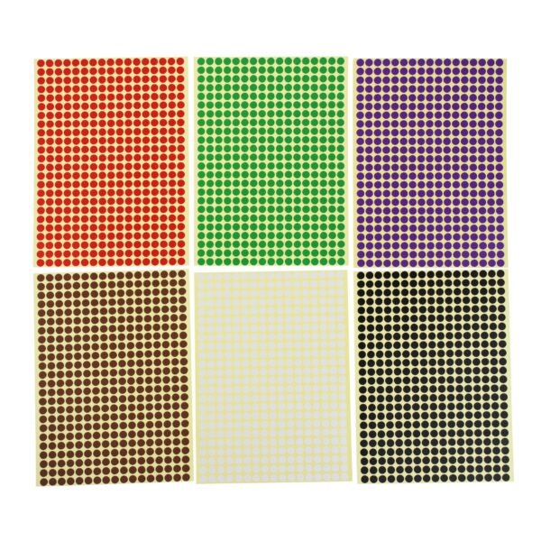 LJY 6mm Round Dot Stickers Color Coding Labels, 12 Different Assorted Colors, 36 Sheets, 14688 Dots in Total