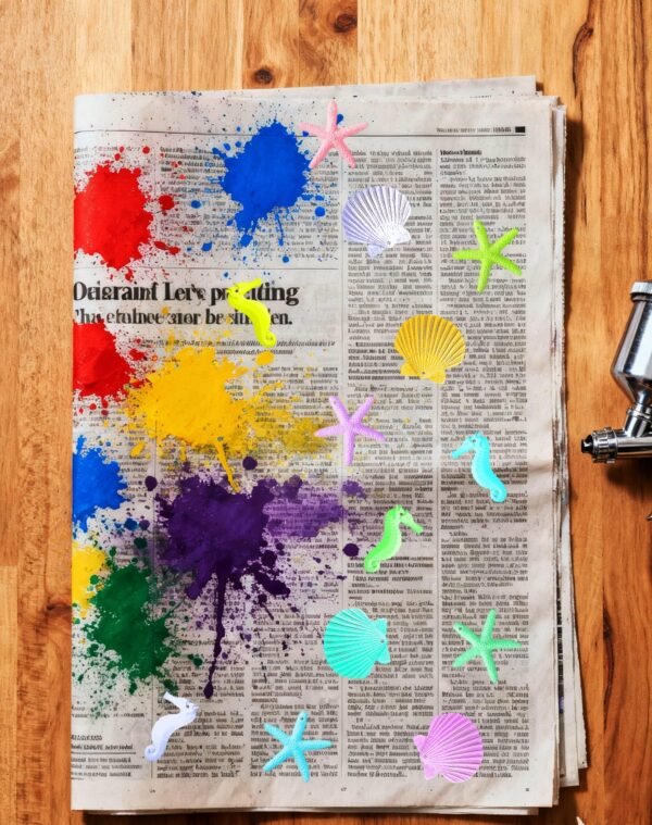 LJY 30 Pieces White Resin Pencil Finger Starfish Seahorse & Seashells Set with Drilled Holes for Wedding Home Decor and Craft Project